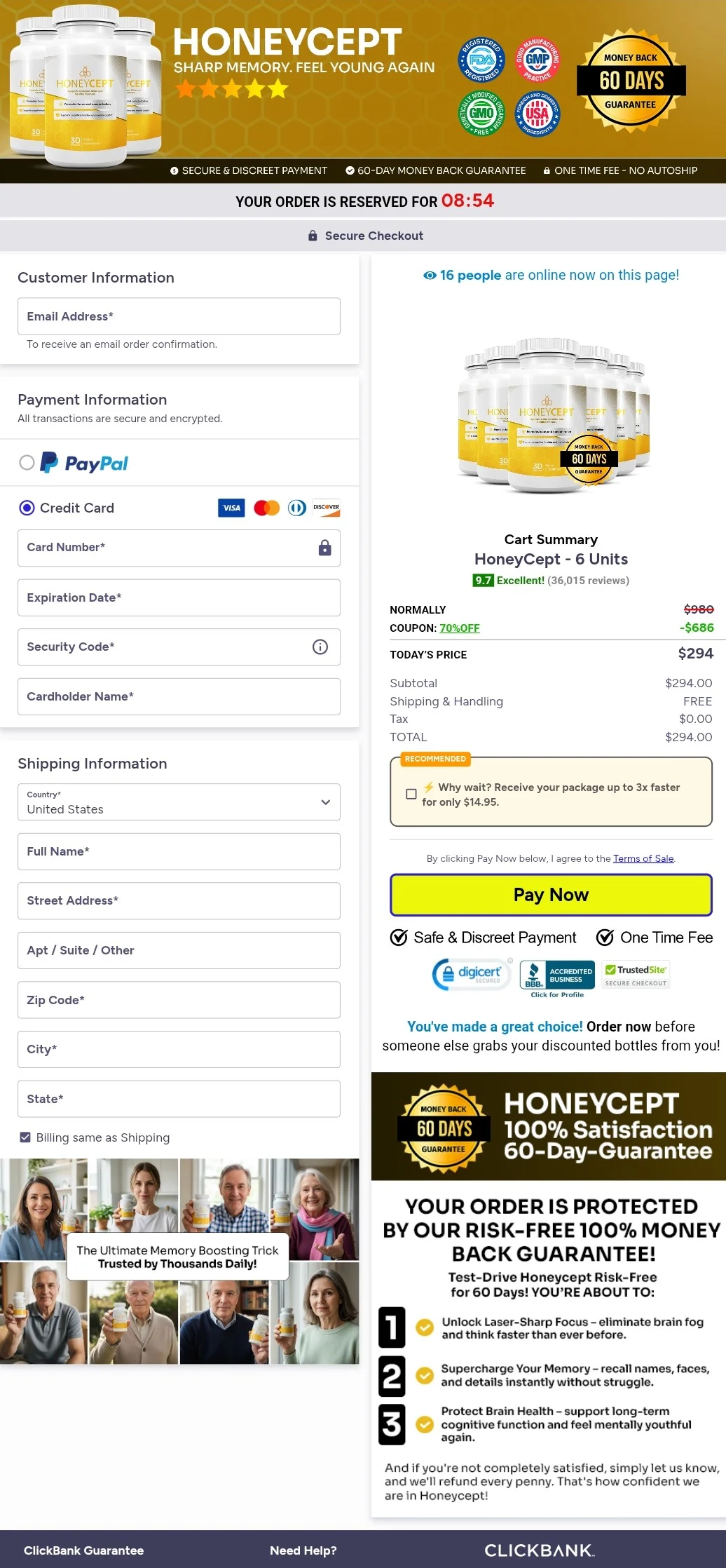 HoneyCept order form